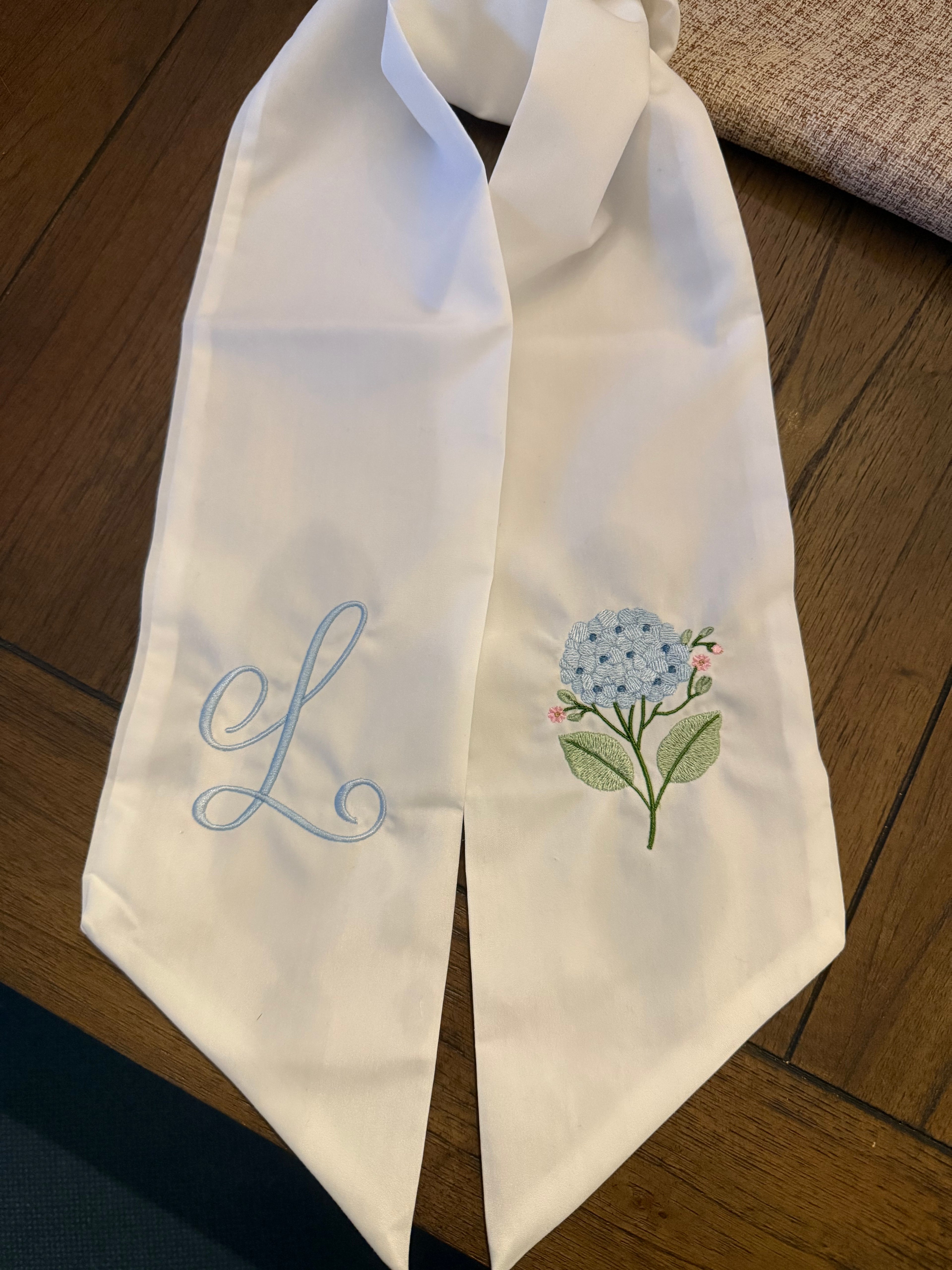 Custom Embroidered Wreath Sash